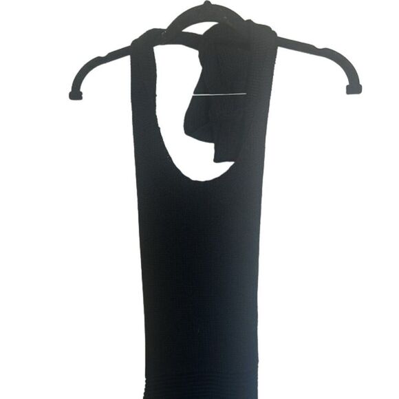 Free People Knitted Sweater Dress Adjustable Ties Black Size XS (Oversized) - Picture 9 of 11